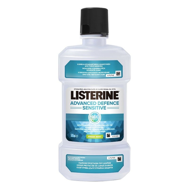 LISTERINE Advanced Defence Sensitive Στοματικό Διάλυμα με Τεχνολογία Κρυστάλλων Οξαλικού Καλίου 500ml