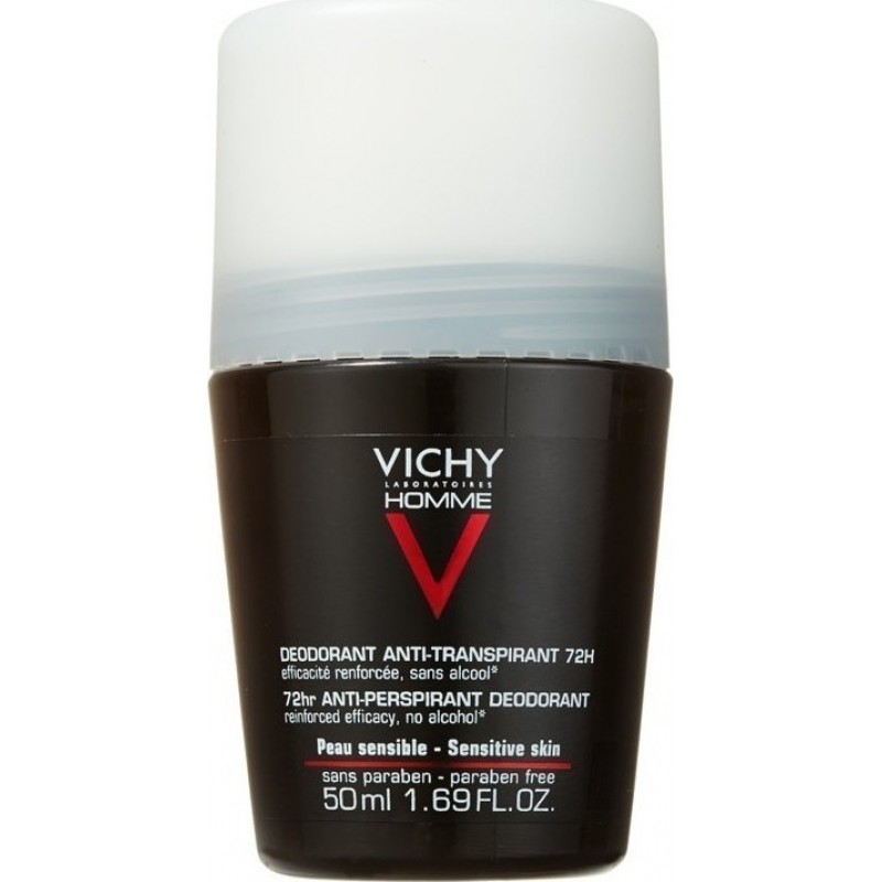 VICHY Homme Deodorant Ανδρικό Αποσμητικό Roll on για 72 ώρες 50ml