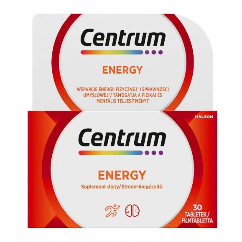 CENTRUM Energy Συμπλήρωμα Διατροφής με Πλήρη Σύνθεση Βιταμινών,Μεταλλικών Στοιχείων,Ginseng & Ginkgo Biloba 30 δισκία