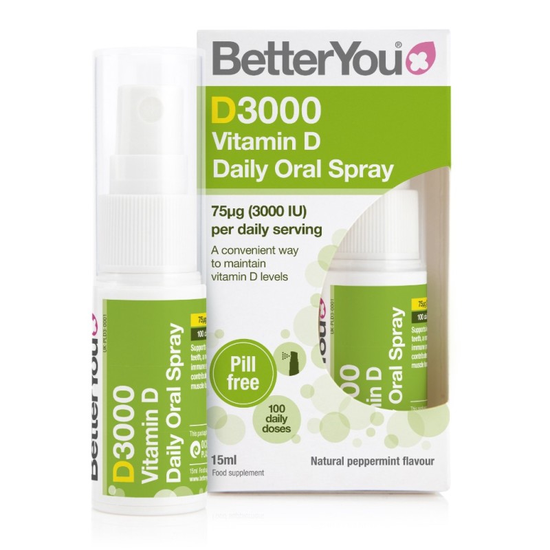 BETTER YOU Vitamin D3 3000IU 75μg Daily Oral Spray Συμπλήρωμα Διατροφής με Βιταμίνη D3 σε Μορφή Σπρέι 15ml