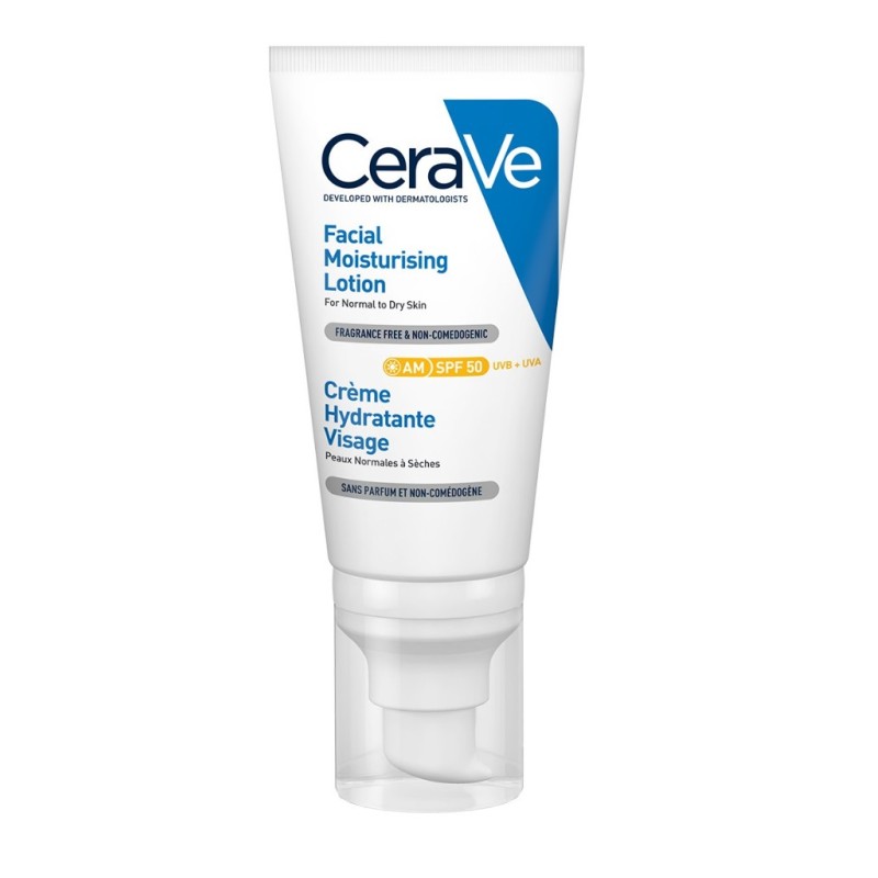 CERAVE Facial Moisturising Lotion AM Ενυδατική Κρέμα Προσώπου για Κανονικό έως Ξηρό Δέρμα SPF50 52ml