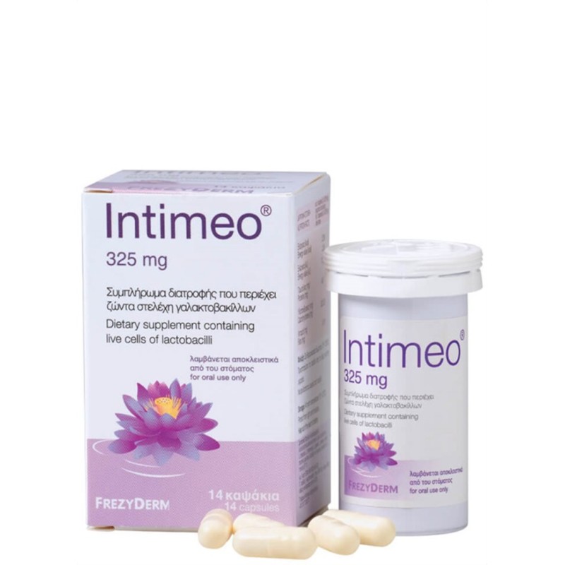 FREZYDERM Intimeo 325mg Συμπλήρωμα Διατροφής με Ζώντα Στελέχη Γαλακτοβακίλλων 14 Καψάκια