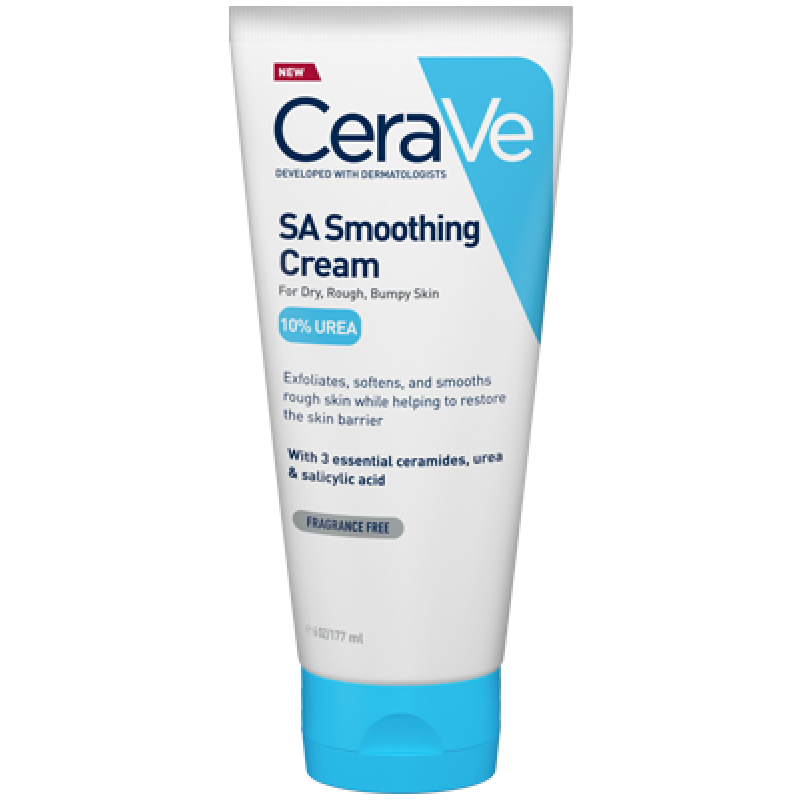 CERAVE SA Smoothing 10% Urea Cream Ενυδατική & Απολεπιστική Κρέμα Προσώπου και Σώματος για το Ξηρό , Τραχύ & Ανομοιόμορφο Δέρμα 177ml