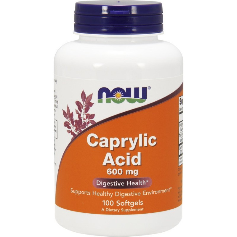 NOW FOODS Caprylic Acid 600 mg 100 Soft Gels