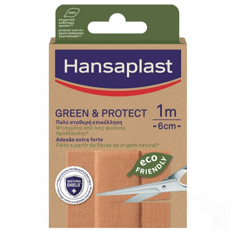 HANSAPLAST Green & Protect Αυτοκόλλητο Επίθεμα Πληγών 1m x 6cm 1τμχ