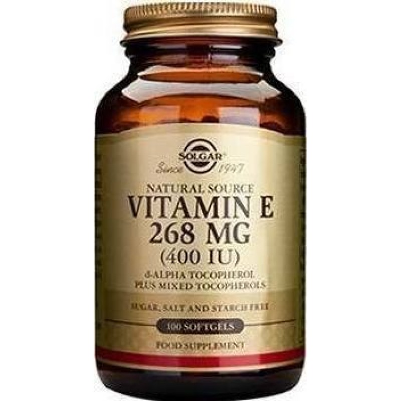 SOLGAR Vitamin E 268mg Natural 400IU 100 Μαλακές Κάψουλες