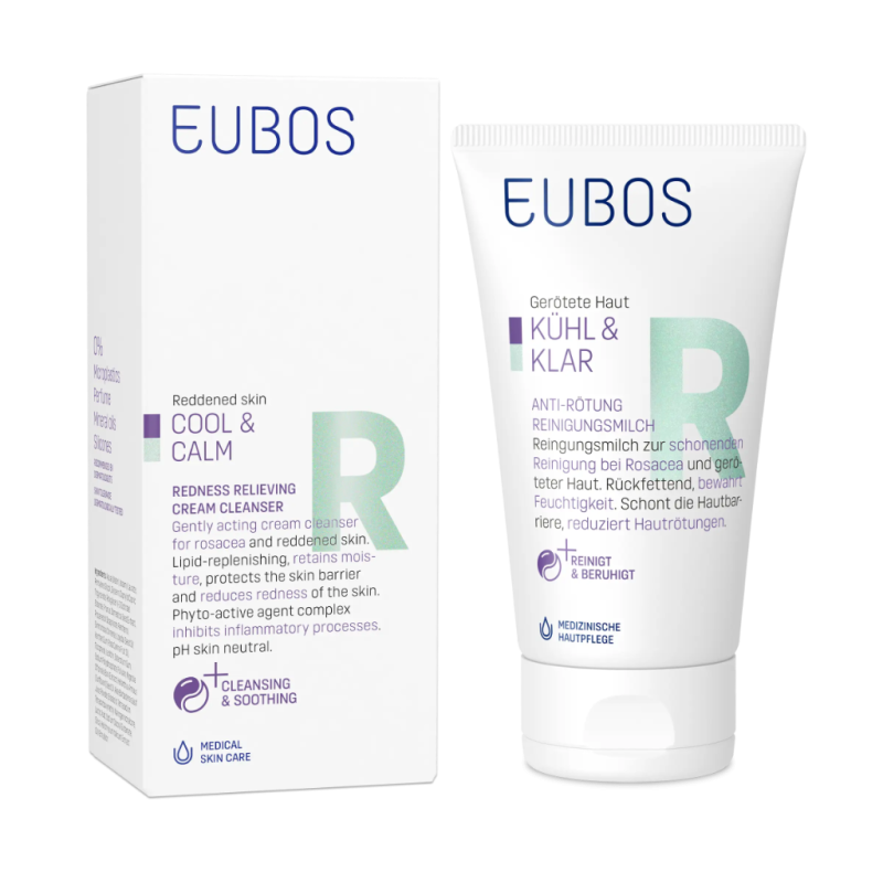 EUBOS Cool & Calm Redness Relieving Cream Cleanser Καταπραυντικό Γαλάκτωμα Καθαρισμού Κατά της Ερυθρότητας 150ml