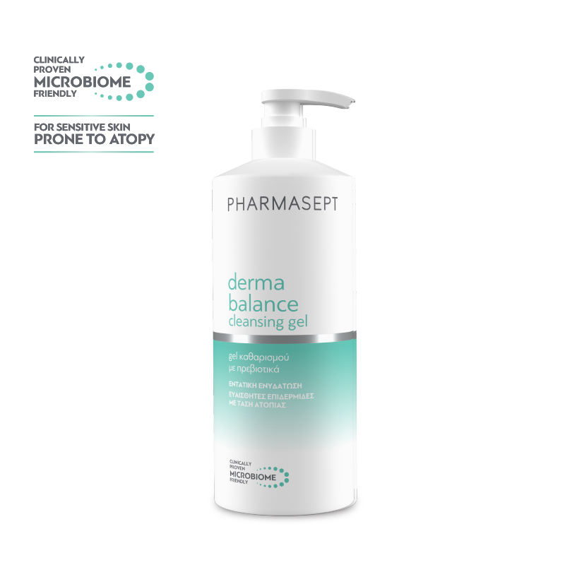 PHARMASEPT Derma Balance Cleansing Gel Ενυδατικό Τζέλ Καθαρισμού για Πρόσωπο και Σώμα Ιδανικό για Ξηρές και Ευαίσθητες Επιδερμίδες με Τάση Ατοπίας 500ml