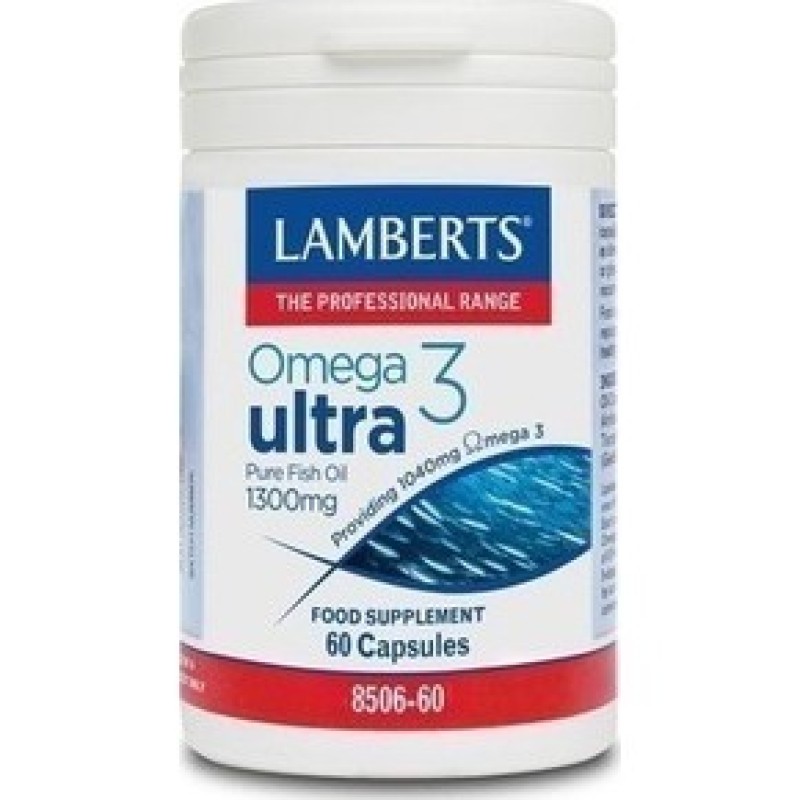 LAMBERTS Omega 3 Ultra Pure Fish Oil 1300mg 60 Κάψουλες